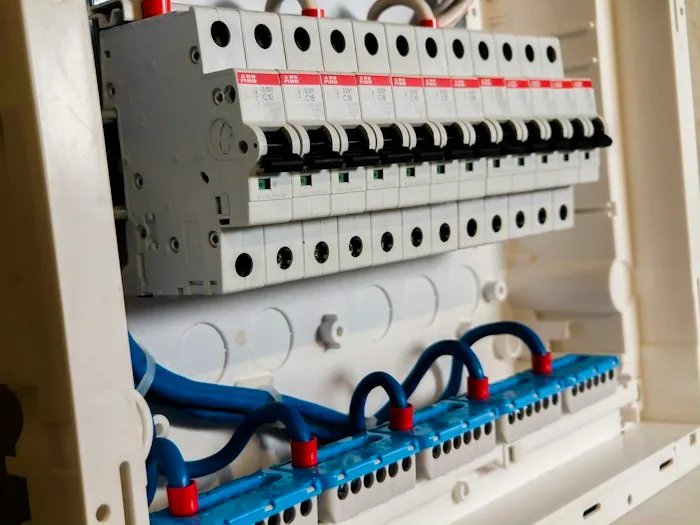 Tableau électrique équipé de disjoncteurs modulaires